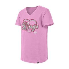 Los Angeles Kings New Era Girl's Youth Flip Sequin V-Neck T-Shirt - Pink | New Era on sale