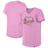 Boston Bruins New Era Girl's Youth Flip Sequin V-Neck T-Shirt - Pink | New Era Lifestyle