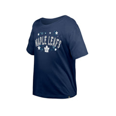 Toronto Maple Leafs New Era Girl's Youth Flip Sequin T-Shirt - Navy | New Era on sale