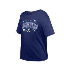 Tampa Bay Lightning New Era Girl's Youth Flip Sequin T-Shirt - Blue | New Era Lifestyle