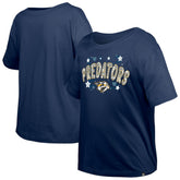 Nashville Predators New Era Girl's Youth Flip Sequin T-Shirt - Navy | New Era on sale