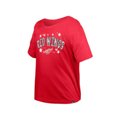 Detroit Red Wings New Era Girl's Youth Flip Sequin T-Shirt - Red | New Era near me