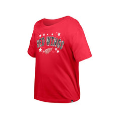 Detroit Red Wings New Era Girl's Youth Flip Sequin T-Shirt - Red | New Era near me