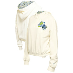 Colorado Avalanche New Era Women's Glam Game Quarter-Zip Cropped Floral Hoodie Pullover - Cream | New Era near me