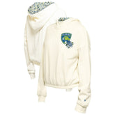 Florida Panthers New Era Women's Glam Game Quarter-Zip Cropped Floral Hoodie Pullover - Cream | New Era Clearance