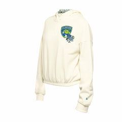 Florida Panthers New Era Women's Glam Game Quarter-Zip Cropped Floral Hoodie Pullover - Cream | New Era Clearance
