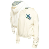 Boston Bruins New Era Women's Glam Game Quarter-Zip Cropped Floral Hoodie Pullover - Cream | New Era Lifestyle
