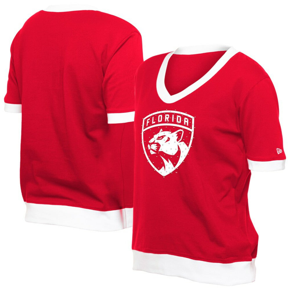 Florida Panthers New Era Women's Game Day Rhinestuds T-Shirt - Red | New Era discount