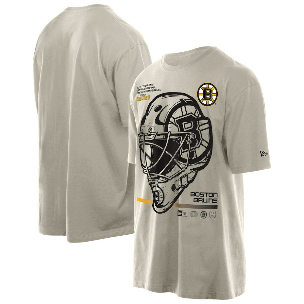 Boston Bruins New Era Goalie Mask T-Shirt - Tan | New Era online