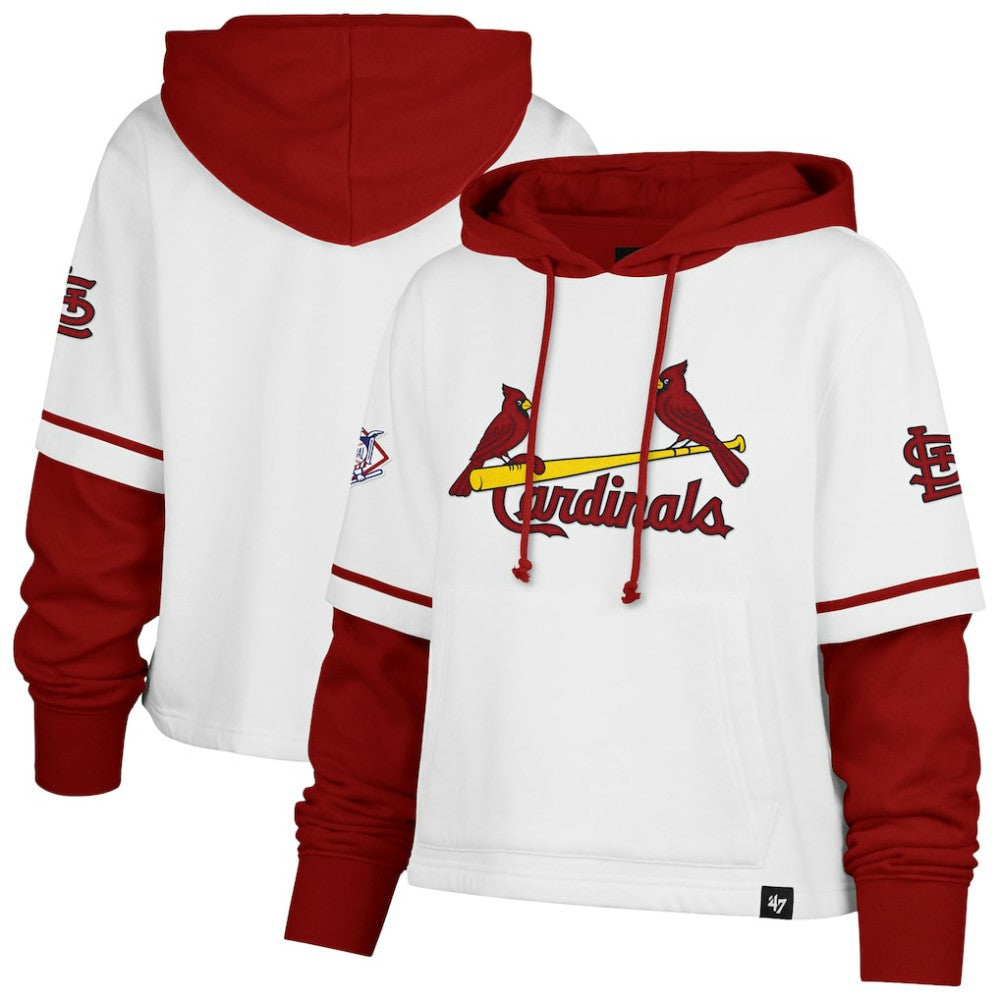 St. Louis Cardinals '47 Women's Trifecta Shortstop Cropped Pullover Hoodie Discount