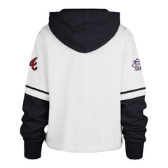 Atlanta Braves '47 Women's Trifecta Shortstop Cropped Pullover Hoodie Outlet