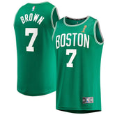 Fanatics Jaylen Brown Boston Celtics 2024 NBA Finals Champions Fast Break Replica Player Jersey Kelly Green Icon Edition