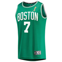 Fanatics Jaylen Brown Boston Celtics 2024 NBA Finals Champions Fast Break Replica Player Jersey Kelly Green Icon Edition