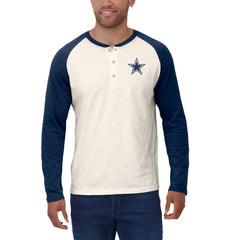 Dallas Cowboys Darius Rucker Collection Raglan Henley Long Sleeve T-Shirt - White/Navy - Fanatics