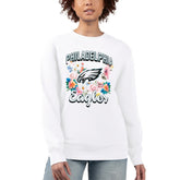 Philadelphia Eagles G-III 4Her by Carl Banks Women's Flower Logo Graphic Fleece Pullover Sweatshirt - White - NFL