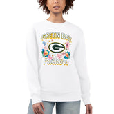 Green Bay Packers G-III 4Her by Carl Banks Women's Flower Logo Graphic Fleece Pullover Sweatshirt - White - NFL
