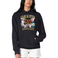 Washington Commanders G-III 4Her by Carl Banks Women's Flowers Team Logo Graphic Fleece Pullover Hoodie - Black - NFL