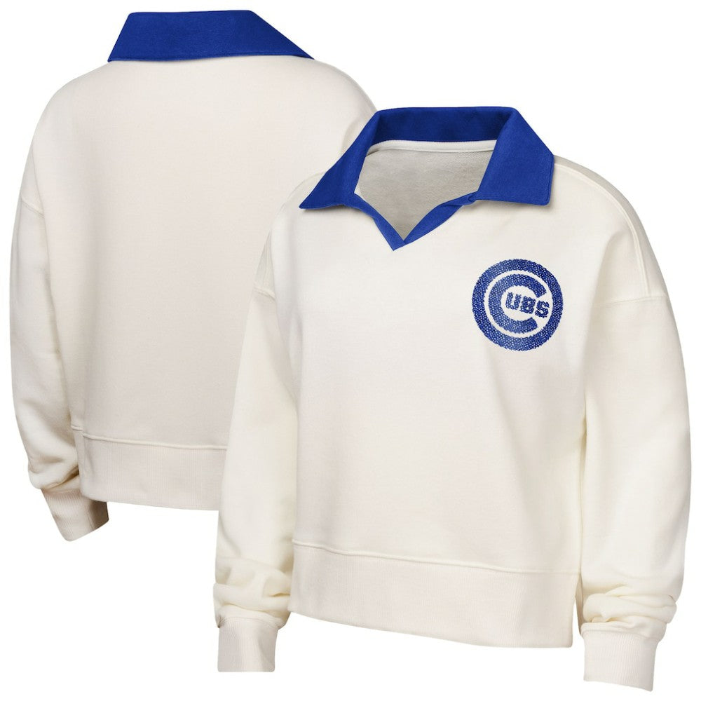 Chicago Cubs Girls Youth Ballpark Hit Collared V-Neck Pullover Sweatshirt for sale