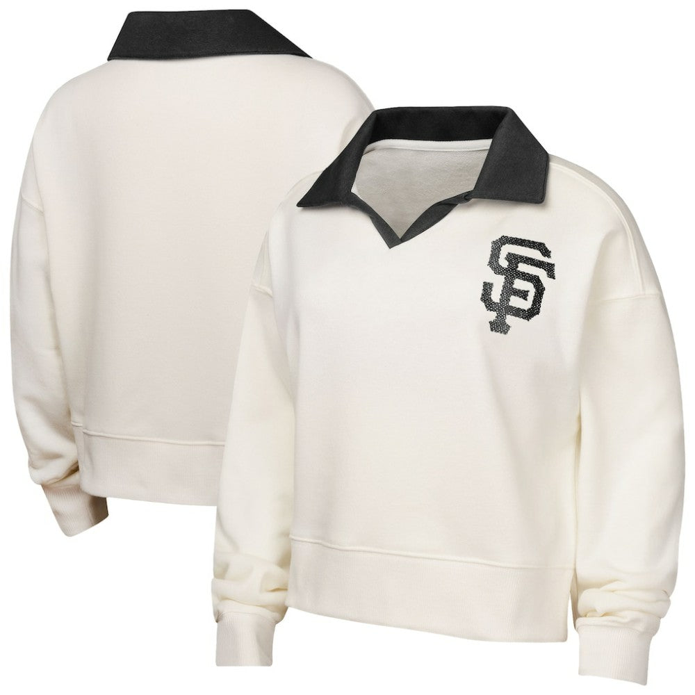 San Francisco Giants Girls Youth Ballpark Hit Collared V-Neck Pullover Sweatshirt Outlet