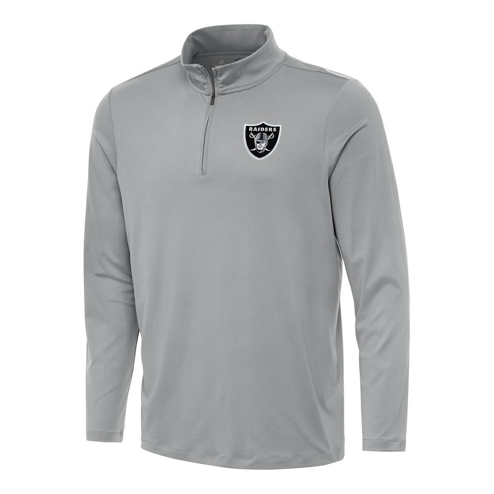 Las Vegas Raiders Antigua Reprocess Quarter-Zip Top - Gray - NFL