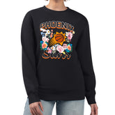 Phoenix Suns G-III 4Her by Carl Banks Women's Flowers Team Logo Graphic Fleece Crewneck Pullover Sweatshirt Black