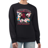 Houston Rockets G-III 4Her by Carl Banks Women's Flowers Team Logo Graphic Fleece Crewneck Pullover Sweatshirt Black