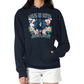 Minnesota Timberwolves G-III 4Her by Carl Banks Women's Flowers Team Logo Graphic Fleece Pullover Hoodie Navy