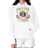 Denver Nuggets G-III 4Her by Carl Banks Women's Flowers Team Logo Graphic Fleece Pullover Hoodie White