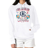 LA Clippers G-III 4Her by Carl Banks Women's Flowers Team Logo Graphic Fleece Pullover Hoodie White