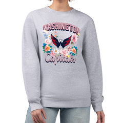 Washington Capitals G-III 4Her by Carl Banks Women's Flower Logo Pullover Sweatshirt - Heather Gray | NHL discount