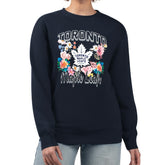 Toronto Maple Leafs G-III 4Her by Carl Banks Women's Flower Logo Pullover Sweatshirt - Navy | NHL on sale