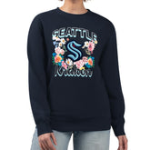 Seattle Kraken G-III 4Her by Carl Banks Women's Flower Logo Pullover Sweatshirt - Deep Sea Blue | NHL sale