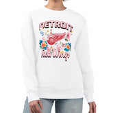 Detroit Red Wings G-III 4Her by Carl Banks Women's Flower Logo Pullover Sweatshirt - White | NHL Lifestyle