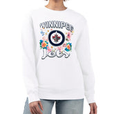 Winnipeg Jets G-III 4Her by Carl Banks Women's Flower Logo Pullover Sweatshirt - White | NHL near me