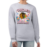 Chicago Blackhawks G-III 4Her by Carl Banks Women's Flower Logo Pullover Sweatshirt - Heather Gray | NHL on sale