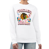 Chicago Blackhawks G-III 4Her by Carl Banks Women's Flower Logo Pullover Sweatshirt - White | NHL Clearance