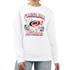 Carolina Hurricanes G-III 4Her by Carl Banks Women's Flower Logo Pullover Sweatshirt - White | NHL sale