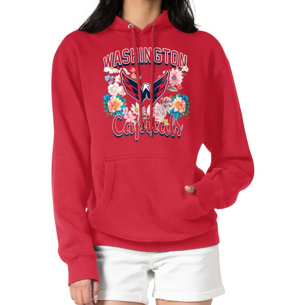 Washington Capitals G-III 4Her by Carl Banks Women's Flower Logo Pullover Hoodie - Red | NHL on sale