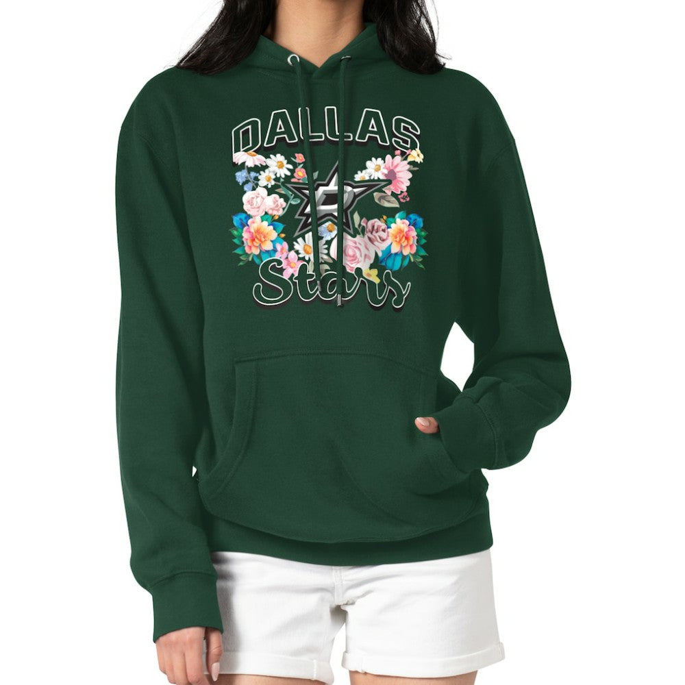 Dallas Stars G-III 4Her by Carl Banks Women's Flower Logo Pullover Hoodie - Green | NHL Lifestyle