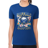 Buffalo Sabres G-III 4Her by Carl Banks Women's Super-Slim Fit Lightweight Flower Logo T-Shirt - Royal | NHL near me
