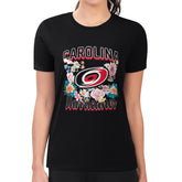 Carolina Hurricanes G-III 4Her by Carl Banks Women's Super-Slim Fit Lightweight Flower Logo T-Shirt - Black | NHL on sale