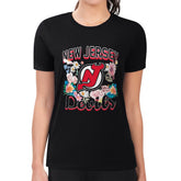 New Jersey Devils G-III 4Her by Carl Banks Women's Super-Slim Fit Lightweight Flower Logo T-Shirt - Black | NHL on sale
