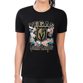 Vegas Golden Knights G-III 4Her by Carl Banks Women's Super-Slim Fit Lightweight Flower Logo T-Shirt - Black | NHL online