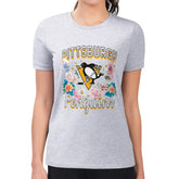 Pittsburgh Penguins G-III 4Her by Carl Banks Women's Super-Slim Fit Lightweight Flower Logo T-Shirt - Heather Gray | NHL discount