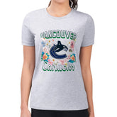 Vancouver Canucks G-III 4Her by Carl Banks Women's Super-Slim Fit Lightweight Flower Logo T-Shirt - Heather Gray | NHL online