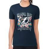 Tampa Bay Lightning G-III 4Her by Carl Banks Women's Super-Slim Fit Lightweight Flower Logo T-Shirt - Navy | NHL sale