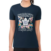Toronto Maple Leafs G-III 4Her by Carl Banks Women's Super-Slim Fit Lightweight Flower Logo T-Shirt - Navy | NHL discount