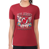 New Jersey Devils G-III 4Her by Carl Banks Women's Super-Slim Fit Lightweight Flower Logo T-Shirt - Red | NHL on sale