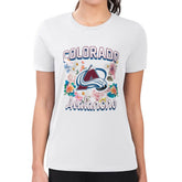 Colorado Avalanche G-III 4Her by Carl Banks Women's Super-Slim Fit Lightweight Flower Logo T-Shirt - White | NHL discount