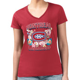 Montreal Canadiens G-III 4Her by Carl Banks Women's Super-Slim Fit Lightweight Flower Logo V-Neck T-Shirt - Red | NHL sale